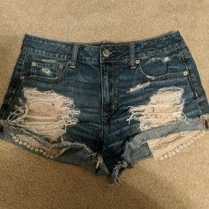 Hi-rise Jean shorts
